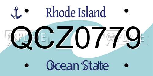 QCZ0779 Rhode Island License Plate