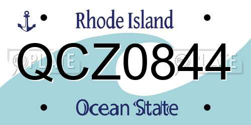 QCZ0844 Rhode Island License Plate