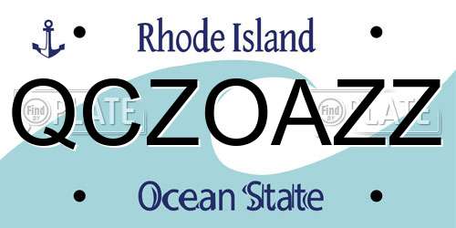 QCZOAZZ Rhode Island License Plate