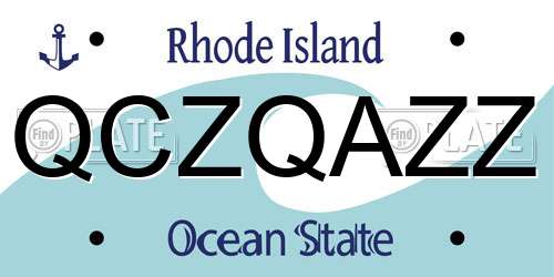 QCZQAZZ Rhode Island License Plate