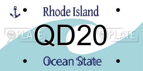 QD20 Rhode Island License Plate