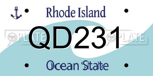 QD231 Rhode Island License Plate