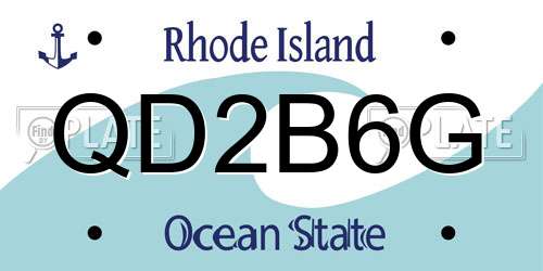 QD2B6G Rhode Island License Plate