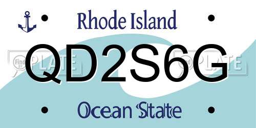 QD2S6G Rhode Island License Plate