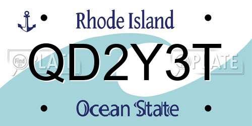 QD2Y3T Rhode Island License Plate
