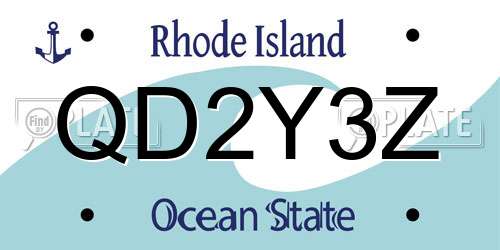 QD2Y3Z Rhode Island License Plate