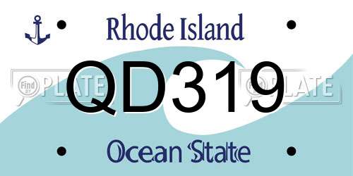 QD319 Rhode Island License Plate
