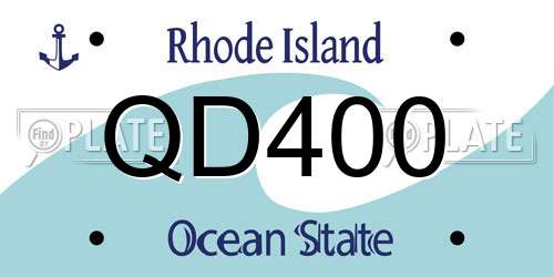 QD400 Rhode Island License Plate