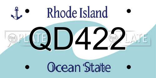 QD422 Rhode Island License Plate