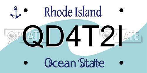 QD4T2I Rhode Island License Plate