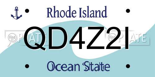 QD4Z2I Rhode Island License Plate