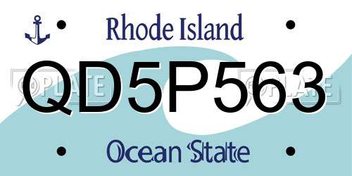 QD5P563 Rhode Island License Plate