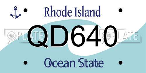 QD640 Rhode Island License Plate