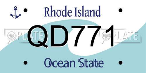 QD771 Rhode Island License Plate