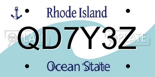 QD7Y3Z Rhode Island License Plate