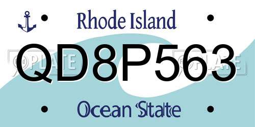 QD8P563 Rhode Island License Plate