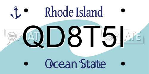 QD8T5I Rhode Island License Plate