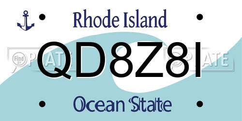 QD8Z8I Rhode Island License Plate