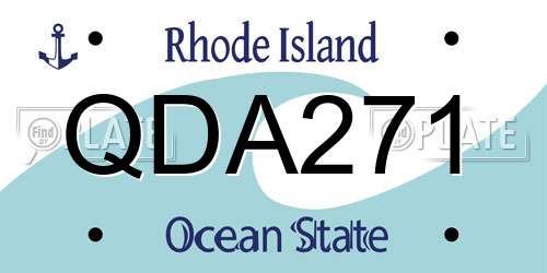QDA271 Rhode Island License Plate