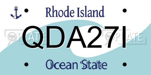 QDA27I Rhode Island License Plate