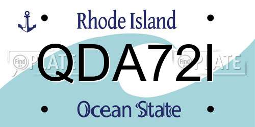 QDA72I Rhode Island License Plate