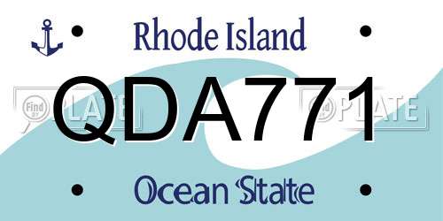 QDA771 Rhode Island License Plate