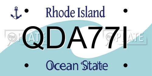 QDA77I Rhode Island License Plate