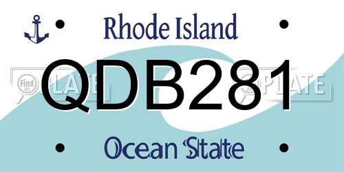 QDB281 Rhode Island License Plate