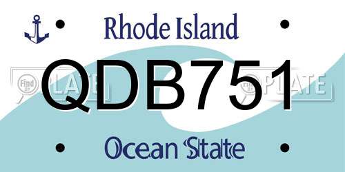 QDB751 Rhode Island License Plate