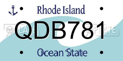 QDB781 Rhode Island License Plate