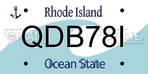 QDB78I Rhode Island License Plate