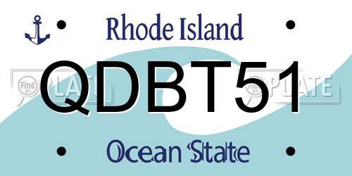 QDBT51 Rhode Island License Plate