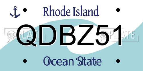 QDBZ51 Rhode Island License Plate