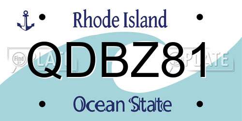 QDBZ81 Rhode Island License Plate