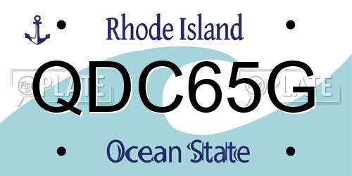 QDC65G Rhode Island License Plate