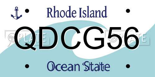 QDCG56 Rhode Island License Plate