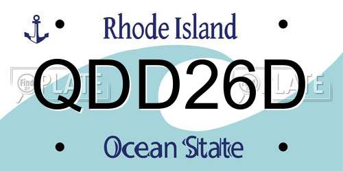 QDD26D Rhode Island License Plate