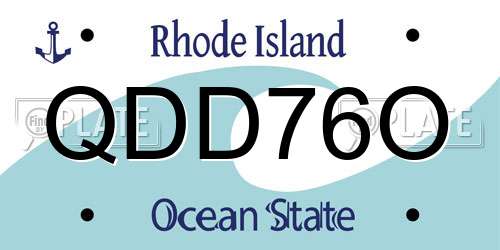 QDD76O Rhode Island License Plate