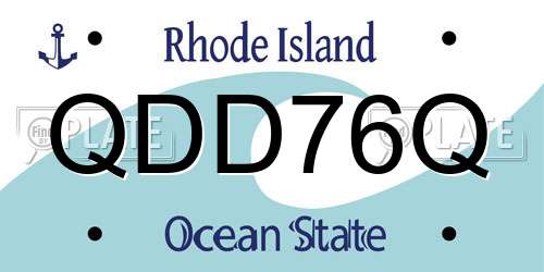QDD76Q Rhode Island License Plate