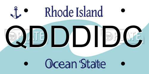 QDDDIDC Rhode Island License Plate