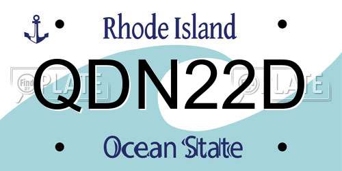 QDN22D Rhode Island License Plate