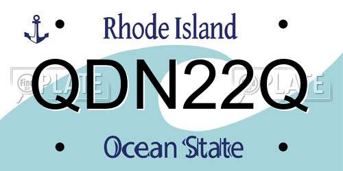 QDN22Q Rhode Island License Plate