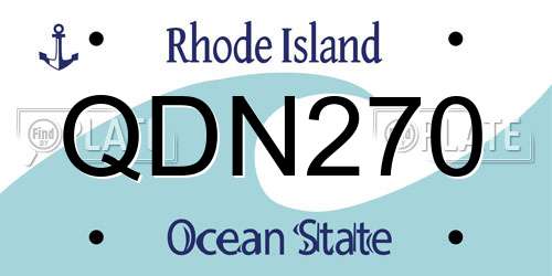 QDN270 Rhode Island License Plate