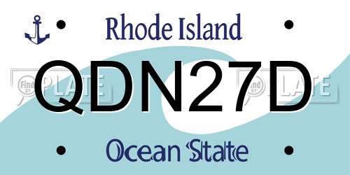 QDN27D Rhode Island License Plate
