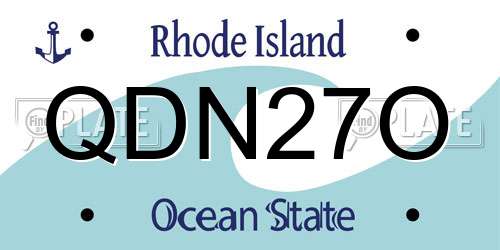 QDN27O Rhode Island License Plate