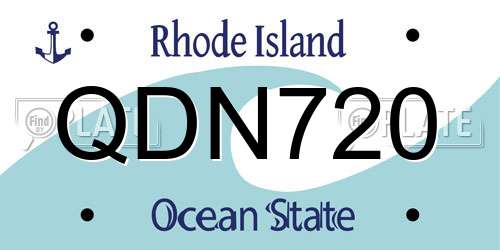 QDN720 Rhode Island License Plate