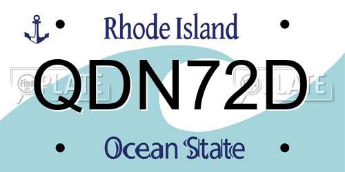 QDN72D Rhode Island License Plate