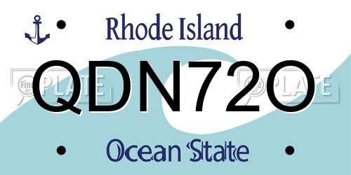 QDN72O Rhode Island License Plate