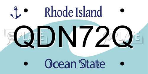 QDN72Q Rhode Island License Plate
