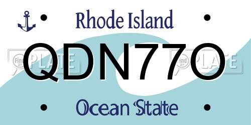 QDN77O Rhode Island License Plate